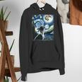 Boston Terrier Dog Art Van Gogh Starry Night Boston Terrier Women's Hoodie, funny gift
