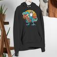 Boston Terrier Dog Riding Dinosaur T Rex Boys Women's Hoodie, Boston Terrier Riding Hoodies, funny gift