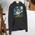 Boston Terrier Dog Starry Night Painting Women's Hoodie, funny gift
