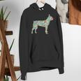 Boston Terrier Flower Silhouette Floral Dog Men Women Girls Kids Women's Hoodie, funny gift