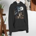 Boston Terrier Selfie Full Moon Flying Witch Halloween Dog Women's Hoodie, Boston Terrier Halloween Hoodies, funny gift
