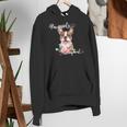Brown Boston Terrier With Flowers And Feathers Women's Hoodie, funny gift