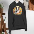 Cute Boston Terrier Spring Flower Garden Colorful Puppy Dog Women's Hoodie, funny gift