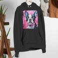 Dog Pink Boston Terrier Women's Hoodie, funny gift