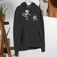 Skeleton Chasing Dog Boston Terrier Halloween Pet Lover Women's Hoodie, Boston Terrier Halloween Hoodies, funny gift