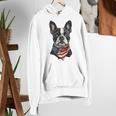 Boston Terrier American Flag Women's Hoodie, American Boston Terrier Hoodies, funny gift
