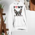 Boston Terrier I Heart My Dog Dog Lover Women's Hoodie, funny gift