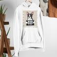 Boston Terrier Mug Shot Guilty Dog Women's Hoodie, funny gift
