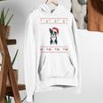 Boston Terrier Wearing Santa Hat Ugly Xmas Dog Lovers Women's Hoodie, funny gift