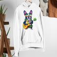 Hawaiian Boston Terrier & Pineapple Ukulele Summer Vacation Women's Hoodie, funny gift