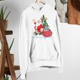 Santa Ugly Christmas Tree Lights Boston Terrier Dog Lover Women's Hoodie, Boston Terrier Christmas Hoodies, funny gift