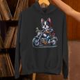 Biker Boston Terrier Dog Riding Motorbike Women's Hoodie, Boston Terrier Riding Hoodies, gift for family, gift for coworker