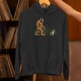 Boston Terrier Bigfoot Dog Walking Dog Mom Dad Kids Women's Hoodie, Boston Terrier Mom Hoodies, Boston Terrier Dad Hoodies, gift for family, gift for coworker