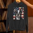 Boston Terrier Dog American Flag 4th Of July Patriotic Puppy Women's Hoodie, Patriotic Boston Terrier Hoodies, American Boston Terrier Hoodies, Boston Terrier 4th Of July Hoodies, gift for family, gift for coworker