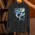Boston Terrier Dog Art Van Gogh Starry Night Boston Terrier Women's Hoodie, gift for family, gift for coworker