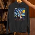 Boston Terrier Starry Night Van Gogh Art Women's Hoodie, gift for family, gift for coworker