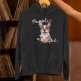 Brown Boston Terrier With Flowers And Feathers Women's Hoodie, gift for family, gift for coworker