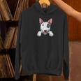 Bull Terrier Pocket Bull Terrier Peeking Out Pocket Women's Hoodie, gift for family, gift for coworker