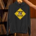 Caution Sign Boston Terrier Dog Bostie Puppy Women's Hoodie, gift for family, gift for coworker