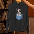 Cute Pocket Boston Terrier Lover Dog Mom Women's Hoodie, Boston Terrier Mom Hoodies, gift for family, gift for coworker
