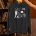 Just A Girl Who Loves Her Boston Terrier Puppy Love Women's Hoodie, gift for family, gift for coworker