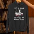 Just a Woman Who Loves Her Boston Terrier Cute Dog Mom Women's Hoodie, Boston Terrier Mom Hoodies, gift for family, gift for coworker