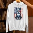 Boston Terrier Dog American USA US Flag Pets Vintage Outfit Women's Hoodie, American Boston Terrier Hoodies, gift for family, gift for coworker