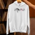Boston Terrier EKG Heartbeat Heart Line Dog Lovers Women's Hoodie, gift for family, gift for coworker