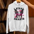 Boston Terrier Heart Glasses Girls Bostie Valentines Day Women's Hoodie, gift for family, gift for coworker