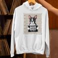 Boston Terrier Mug Shot Guilty Dog Women's Hoodie, gift for family, gift for coworker