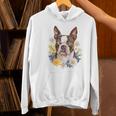 Floral Boston Terrier Women's Hoodie, gift for family, gift for coworker