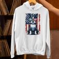 Vintage Boston Terrier Dog American US USA Flag Pets Dogs Women's Hoodie, American Boston Terrier Hoodies, gift for family, gift for coworker