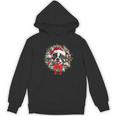 Boston Terrier Christmas Wreath Decoration Xmas Pajamas Women's Hoodie, novelty gifts, funny gifts