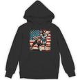 Boston Terrier Dog 4th Of July USA American Flag Patriotic Women's Hoodie, novelty gifts, funny gifts