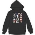 Boston Terrier Dog American Flag 4th Of July Patriotic Puppy Women's Hoodie, novelty gifts, funny gifts
