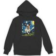 Boston Terrier Dog Starry Night Painting Women's Hoodie, novelty gifts, funny gifts