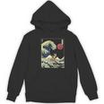 Boston Terrier Japanese Kanagawa Wave Surf Dog Women's Hoodie, novelty gifts, funny gifts