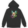 Boston Terrier In Red Day Of The Dead Sugar Skull Dog Women's Hoodie, novelty gifts, funny gifts