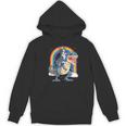 Boston Terrier Riding Dinosaur T-Rex Boys Kids Rainbow Women's Hoodie, novelty gifts, funny gifts
