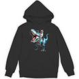 Boston Terrier Riding T-Rex Dinosaur Dog Lover Women's Hoodie, novelty gifts, funny gifts