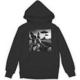 Boston Terrier Graphic Selfie With UFOs Weird Aliens Women's Hoodie, novelty gifts, funny gifts