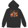 Boston Terrier Thanksgiving Leopard Pumpkins Fall Leaves Women's Hoodie, novelty gifts, funny gifts