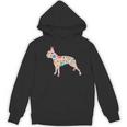 Boston Terrier Watercolor Flowers Women's Hoodie, novelty gifts, funny gifts