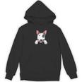 Bull Terrier Pocket Bull Terrier Peeking Out Pocket Women's Hoodie, novelty gifts, funny gifts