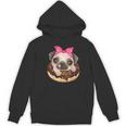 Cute Pug Shirt Donut Girls Dog Women's Hoodie, novelty gifts, funny gifts