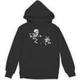 Skeleton Chasing Dog Boston Terrier Halloween Pet Lover Women's Hoodie, novelty gifts, funny gifts