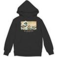 Surfing Boston Terrier Kanagawa Wave Japanese Dog For Men Women Kids Women's Hoodie, novelty gifts, funny gifts
