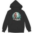 Whimsical Forest Adventures Sasquatch Bigfoot Walking Boston Terrier Dog Lovers Women's Hoodie, novelty gifts, funny gifts