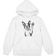 Boston Terrier Dog Raising Paw Idea Men Women Women's Hoodie, novelty gifts, funny gifts