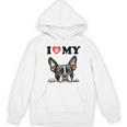 Boston Terrier I Heart My Dog Dog Lover Women's Hoodie, novelty gifts, funny gifts